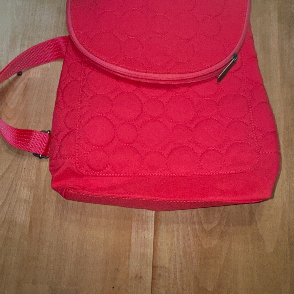 Thirty-One Quilted Circle Pink Backpack‎ Crossbody Bag Adjustable Strap New